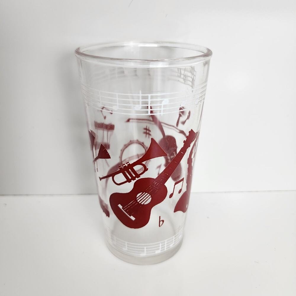 Vintage Hazel-Atlas Musical American Folk Song "Buffalo Gals" Tumbler Glass Cup